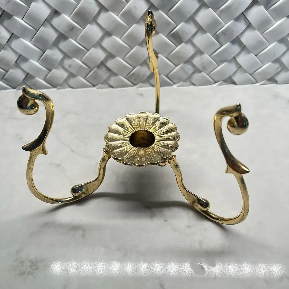 PartyLite Versailles Brass Taper candle Holder for hurricanes, vintage, decor.